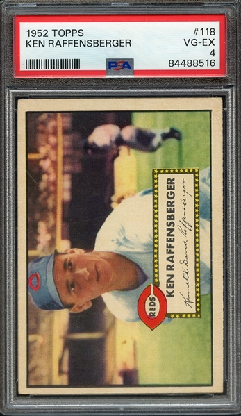 1952 TOPPS 118 KEN RAFFENSBERGER PSA VG-EX 4