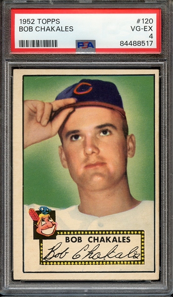 1952 TOPPS 120 BOB CHAKALES PSA VG-EX 4