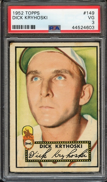 1952 TOPPS 149 DICK KRYHOSKI PSA VG 3