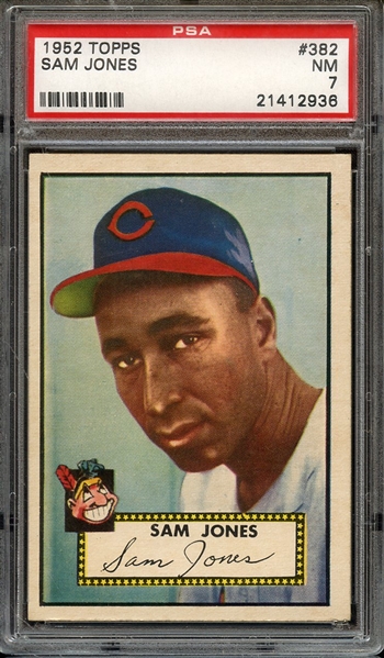 1952 TOPPS 382 SAM JONES PSA NM 7