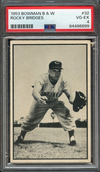 1953 BOWMAN B & W 32 ROCKY BRIDGES PSA VG-EX 4