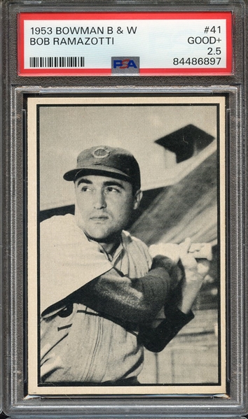 1953 BOWMAN B & W 41 BOB RAMAZOTTI PSA GOOD+ 2.5