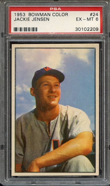 1953 BOWMAN COLOR 24 JACKIE JENSEN PSA EX-MT 6