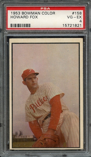 1953 BOWMAN COLOR 158 HOWARD FOX PSA VG-EX 4