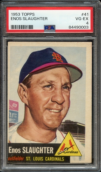 1953 TOPPS 41 ENOS SLAUGHTER PSA VG-EX 4