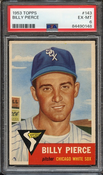 1953 TOPPS 143 BILLY PIERCE PSA EX-MT 6