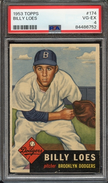 1953 TOPPS 174 BILLY LOES PSA VG-EX 4