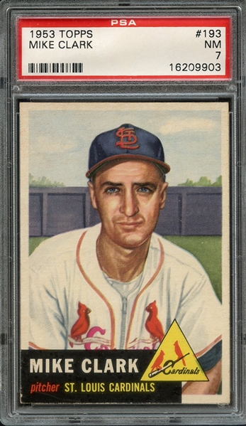 1953 TOPPS 193 MIKE CLARK PSA NM 7