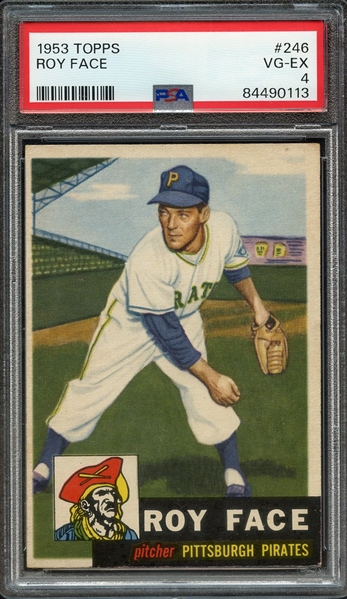 1953 TOPPS 246 ROY FACE PSA VG-EX 4