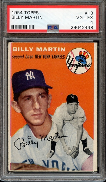 1954 TOPPS 13 BILLY MARTIN PSA VG-EX 4