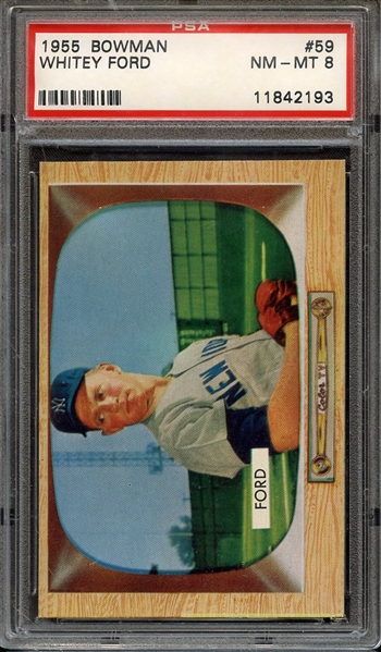 1955 BOWMAN 59 WHITEY FORD PSA NM-MT 8