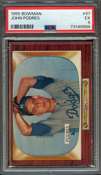 1955 BOWMAN 97 JOHN PODRES PSA EX 5