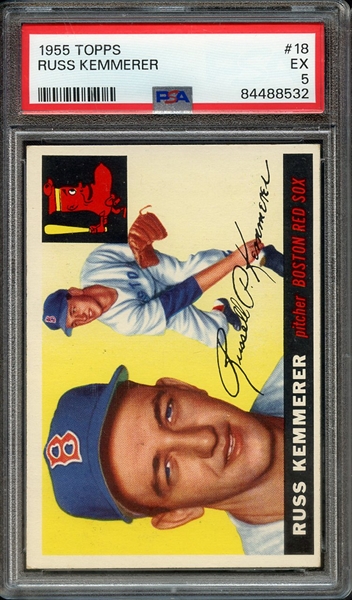 1955 TOPPS 18 RUSS KEMMERER PSA EX 5