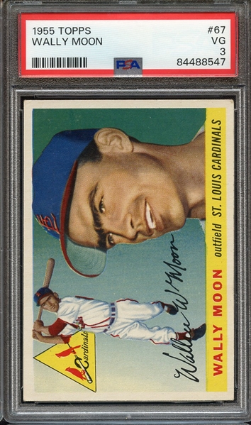 1955 TOPPS 67 WALLY MOON PSA VG 3