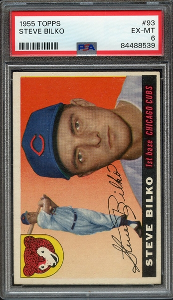 1955 TOPPS 93 STEVE BILKO PSA EX-MT 6