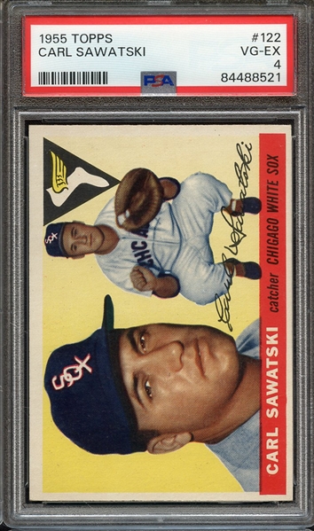 1955 TOPPS 122 CARL SAWATSKI PSA VG-EX 4