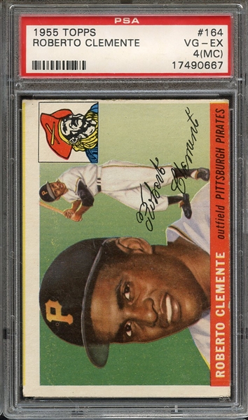 1955 TOPPS 164 ROBERTO CLEMENTE PSA VG-EX 4 (MC)