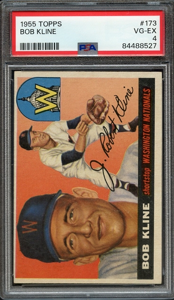 1955 TOPPS 173 BOB KLINE PSA VG-EX 4