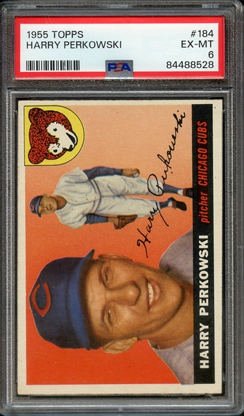 1955 TOPPS 184 HARRY PERKOWSKI PSA EX-MT 6