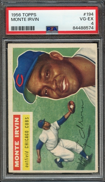 1956 TOPPS 194 MONTE IRVIN PSA VG-EX 4