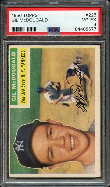 1956 TOPPS 225 GIL McDOUGALD PSA VG-EX 4