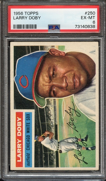 1956 TOPPS 250 LARRY DOBY PSA EX-MT 6