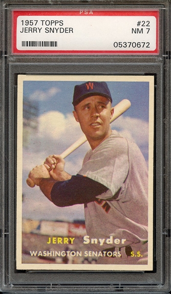 1957 TOPPS 22 JERRY SNYDER PSA NM 7