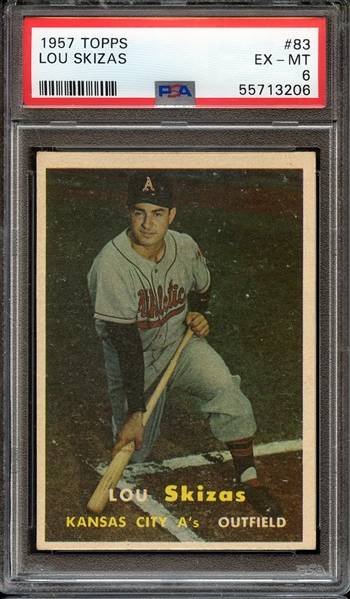 1957 TOPPS 83 LOU SKIZAS PSA EX-MT 6