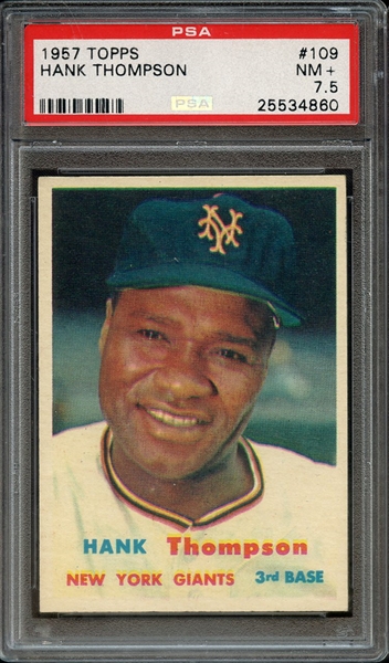 1957 TOPPS 109 HANK THOMPSON PSA NM+ 7.5