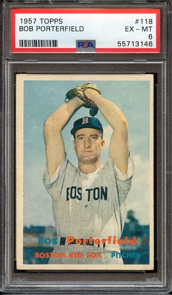 1957 TOPPS 118 BOB PORTERFIELD PSA EX-MT 6