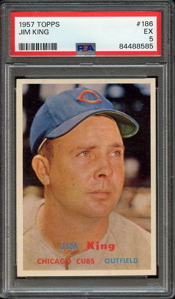 1957 TOPPS 186 JIM KING PSA EX 5