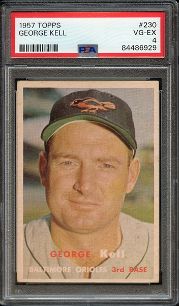 1957 TOPPS 230 GEORGE KELL PSA VG-EX 4