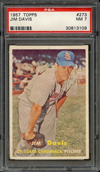 1957 TOPPS 273 JIM DAVIS PSA NM 7