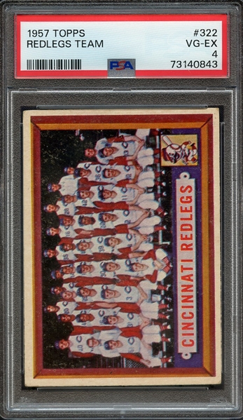 1957 TOPPS 322 REDLEGS TEAM PSA VG-EX 4