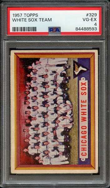 1957 TOPPS 329 WHITE SOX TEAM PSA VG-EX 4