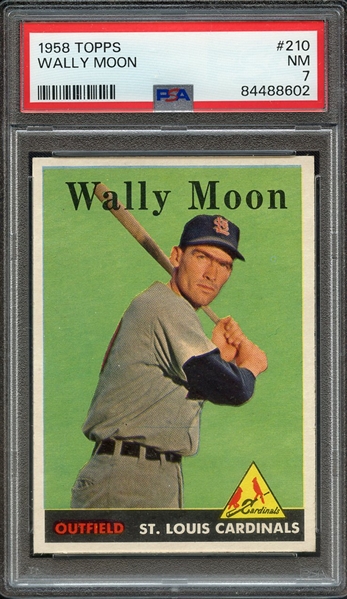 1958 TOPPS 210 WALLY MOON PSA NM 7