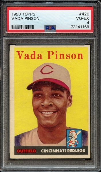 1958 TOPPS 420 VADA PINSON PSA VG-EX 4