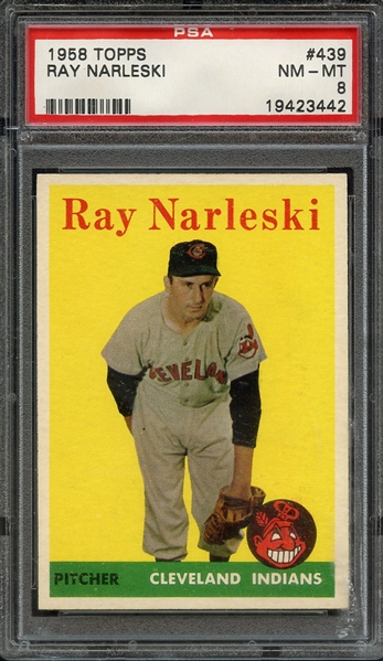 1958 TOPPS 439 RAY NARLESKI PSA NM-MT 8