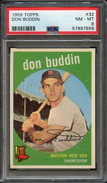 1959 TOPPS 32 DON BUDDIN PSA NM-MT 8