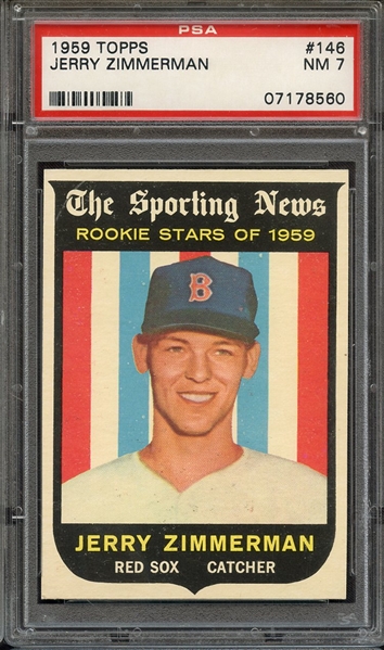 1959 TOPPS 146 JERRY ZIMMERMAN PSA NM 7