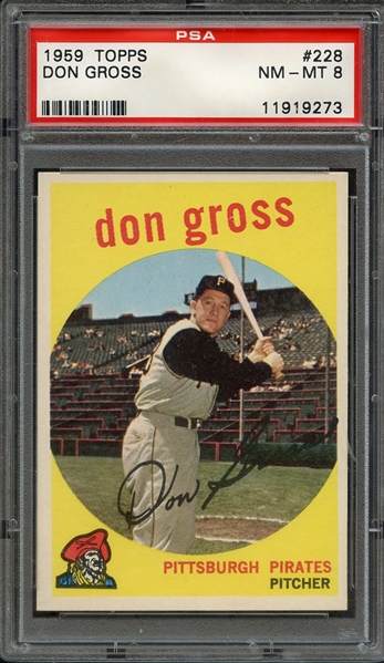 1959 TOPPS 228 DON GROSS PSA NM-MT 8