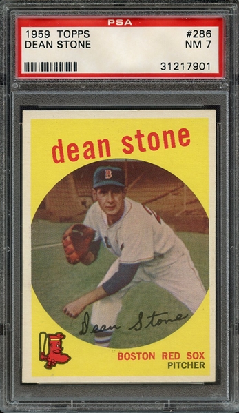 1959 TOPPS 286 DEAN STONE PSA NM 7