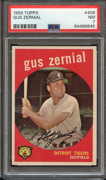 1959 TOPPS 409 GUS ZERNIAL PSA NM 7