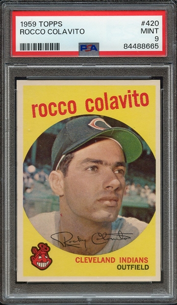 1959 TOPPS 420 ROCCO COLAVITO PSA MINT 9