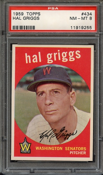 1959 TOPPS 434 HAL GRIGGS PSA NM-MT 8