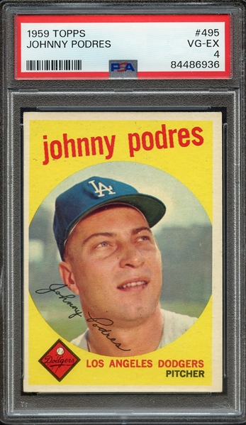 1959 TOPPS 495 JOHNNY PODRES PSA VG-EX 4