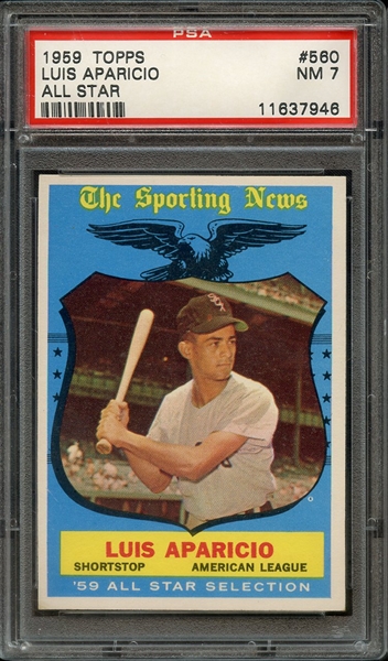 1959 TOPPS 560 ALL STAR LUIS APARICIO PSA NM 7