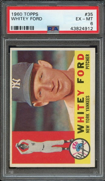 1960 TOPPS 35 WHITEY FORD PSA EX-MT 6