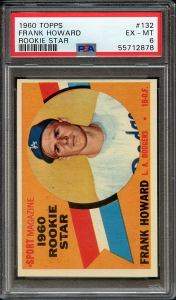 1960 TOPPS 132 ROOKIE STAR FRANK HOWARD PSA EX-MT 6