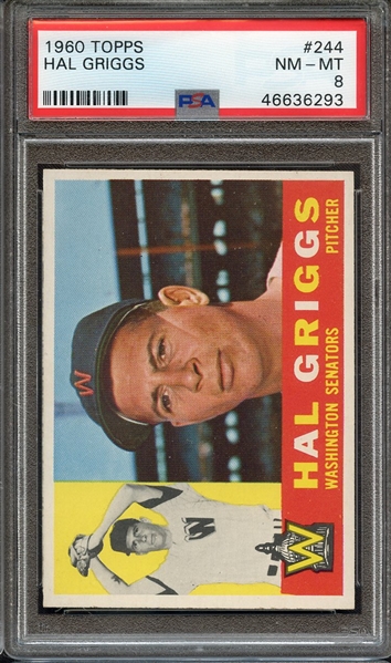 1960 TOPPS 244 HAL GRIGGS PSA NM-MT 8